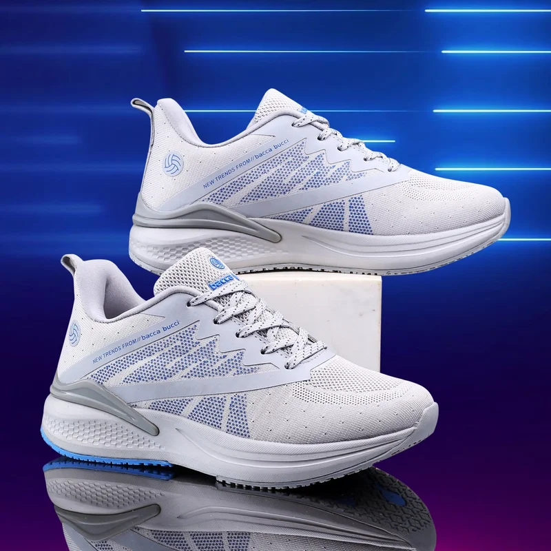 Bacca Bucci Light Grey Essential Everyday Walking and Running Shoes for Men | Best Price UAE